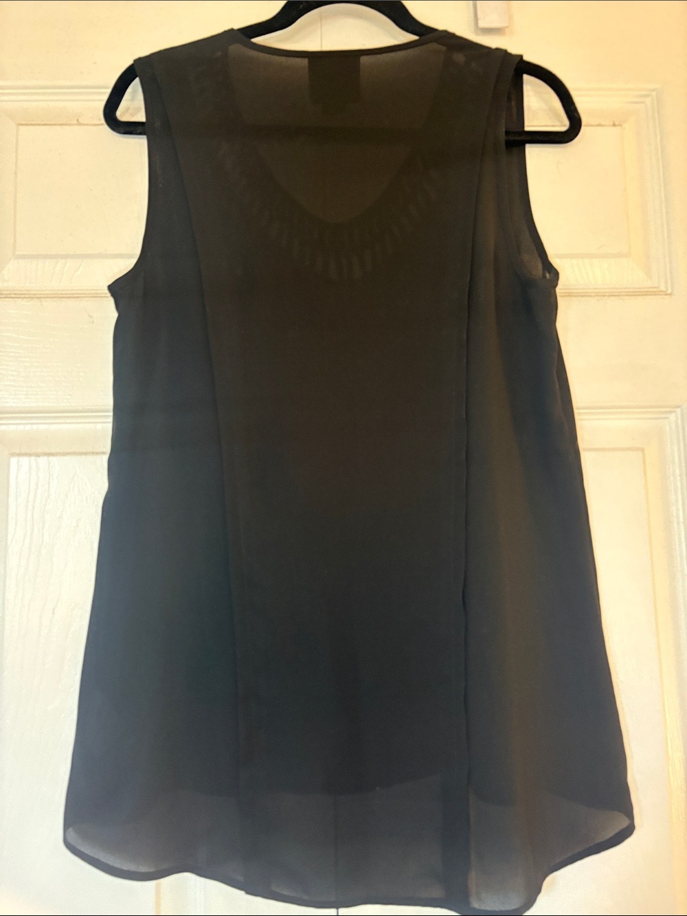 Maeve black flowy top with detailing - Picture 7 of 8